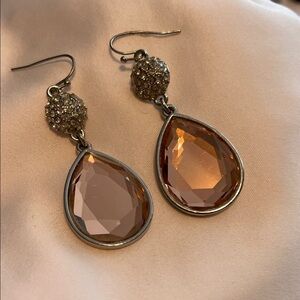 Elegant Rose Gold and Silver Teardrop Earrings